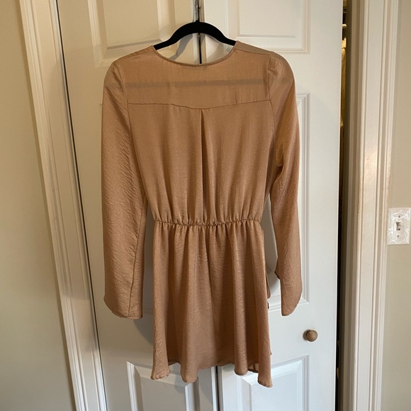 Gold Mini Tie Dress - Picture 3 of 5